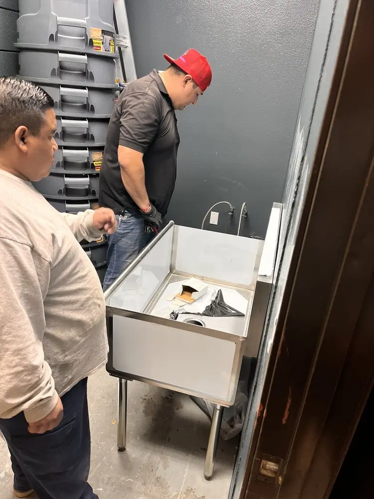 Commercial plumbing and sink installation in Colton