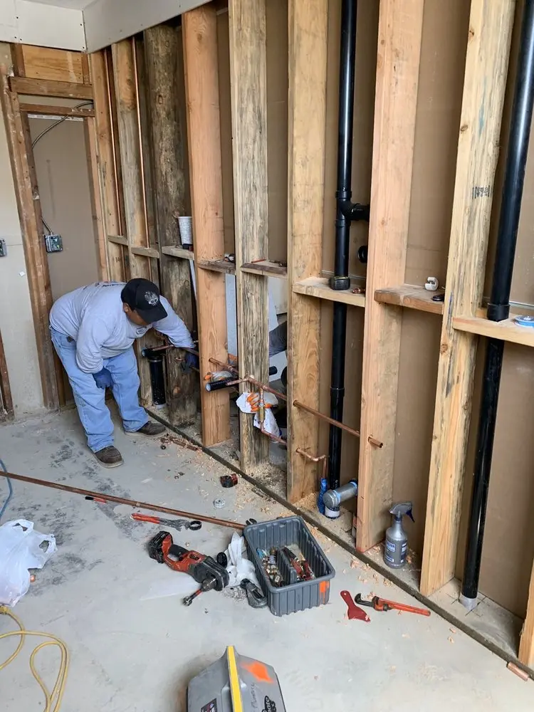 Commercial rough-in plumbing for Trenchless Sewer Repair in Colton